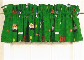 NASCAR #38 Elliott Sadler Bedding for Boys M&amp;M Racing Green Valance