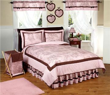 Pink & Brown Toile Bedding Sets for Kids