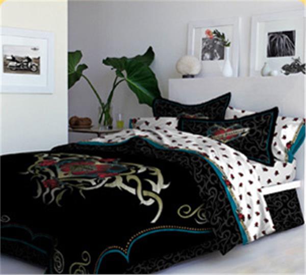 Harley Davidson Heart Tattoo Bedding