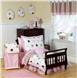 Pink & Brown Modern Polka Dots 5pc Toddler Bedding Set