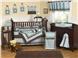Blue & Brown Hotel 9pc Crib Bedding Set