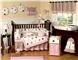 Pink & Brown Modern Polka Dots 9pc Crib Bedding Set