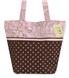 Pink & Brown Toile Tote Bag