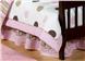 Pink & Brown Modern Polka Dots Crib/Toddler Bedskirt
