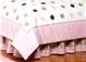 Pink & Brown Modern Polka Dots Full/Queen Bedskirt