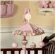 Pink & Brown Modern Polka Dots Musical Crib Mobile