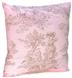 Pink & Brown Toile 18" Decorative Pillow