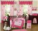 Flower Pink & Green 9 pc Crib Bedding Set