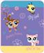 Littlest Pet Shop KITTY BIRDIE MONKEY Micro Raschel Throw