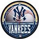 Yanks Baseball Clock  12.75" Rd