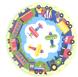 TRAINS, PLANES, TRUCKS Round Fun Rug