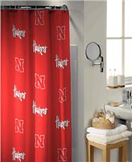 University of  Nebraska Collegiate Shower Curtain | By DomesticBin