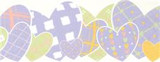 HEART TO HEART- Lavender/Lime Wall Border | By DomesticBin