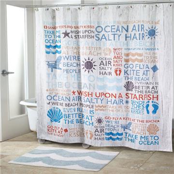 Beach Words Shower Curtain Towels Accessories Avanti Linens