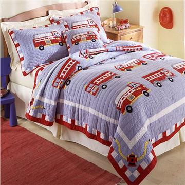 Fire Truck Quilt With Pillow Sham S