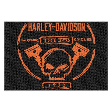 Harley-Davidson Build Willie G Skull Piston Tufted Rug