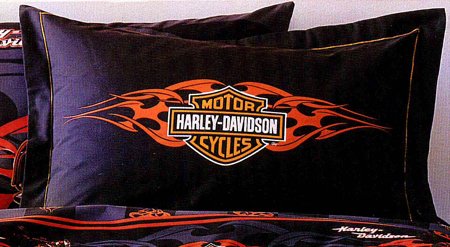 Harley Davidson "Flames" Standard Pillow Sham