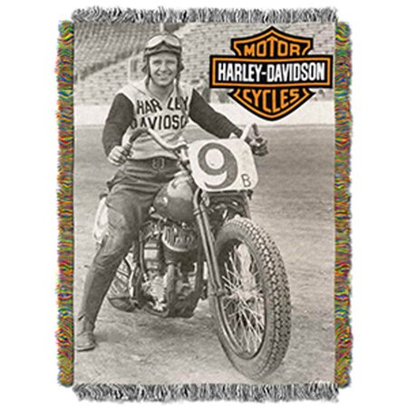 Harley Davidson Race Time Tapestry Throw