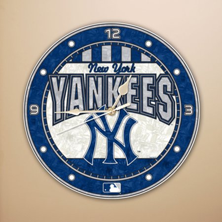 New York Yankees 12" Art Glass Clock