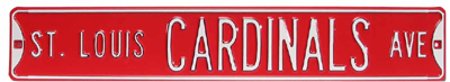 St. Louis Cardinals Ave Red Steel Street Sign