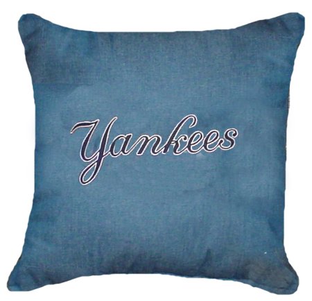 NEW YORK YANKEES Denim 18" Square Pillow