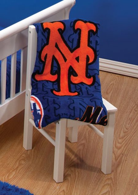 NEW YORK METS Coral Fleece Blanket