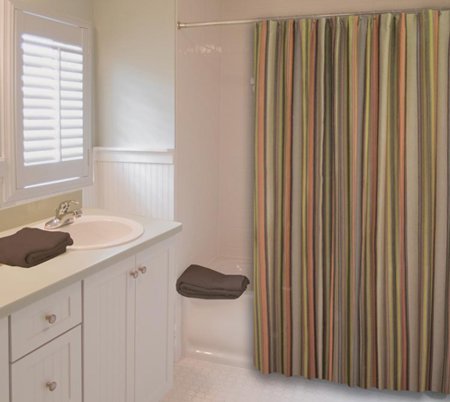 Cocoa Stripe Shower Curtain